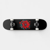 Skateboard Fleur esthétique rouge (Horz)