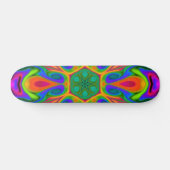 Skateboard Fleur hippie psychédélique arc-en-ciel (Horz)
