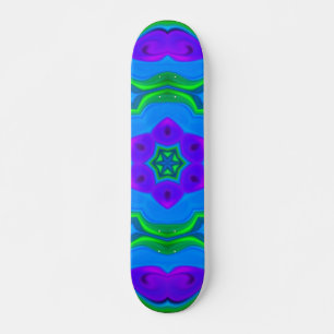 Skateboard Fleur hippie psychédélique arc-en-ciel
