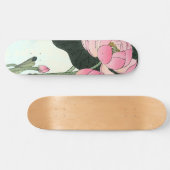 Skateboard Fleur japonaise vintage des beaux-arts | Lotus (Horz)