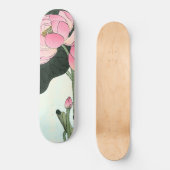 Skateboard Fleur japonaise vintage des beaux-arts | Lotus (Recto)