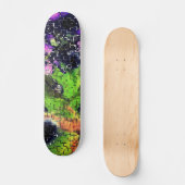 Skateboard Fleur Lilac et feuilles âgés en mosaïque sculptée (Recto)