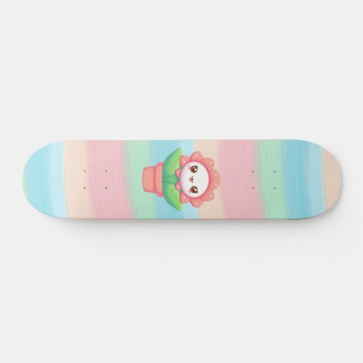 Skateboard Fleur mignonne, capricieuse en pot (Horz)