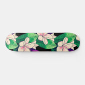 Skateboard Fleur Plumeria élégant Foliage vert tropical (Horz)