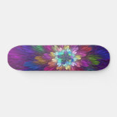 Skateboard Fleur psychédélique colorée Art fractal Abstrait (Horz)