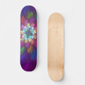 Skateboard Fleur psychédélique colorée Art fractal Abstrait (Recto)