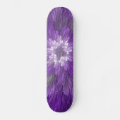 Skateboard Fleur psychédélique violette Abstraite Fractal Art (Recto)