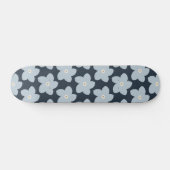 Skateboard Fleur Rétro Bleu Clair Et Navy (Horz)