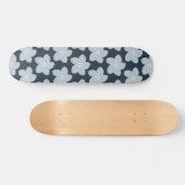 Skateboard Fleur Rétro Bleu Clair Et Navy (Horz)