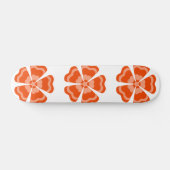 Skateboard Fleur Rétro Orange Stylisée (Horz)