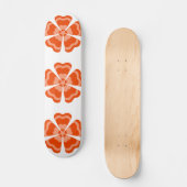 Skateboard Fleur Rétro Orange Stylisée (Recto)