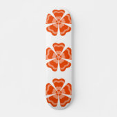 Skateboard Fleur Rétro Orange Stylisée (Devant)
