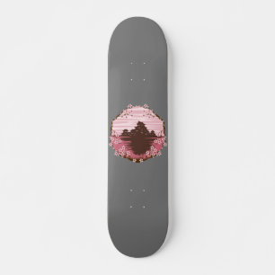 Skateboard Fleur rose