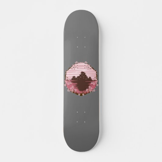 Skateboard Fleur rose (Devant)