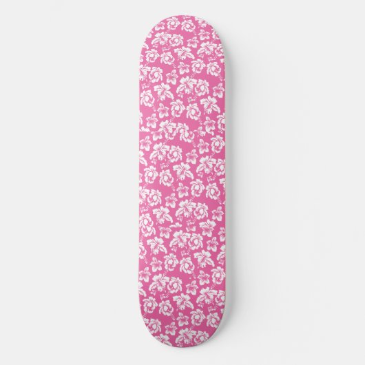Skateboard Fleur rose hawaïenne (Recto)