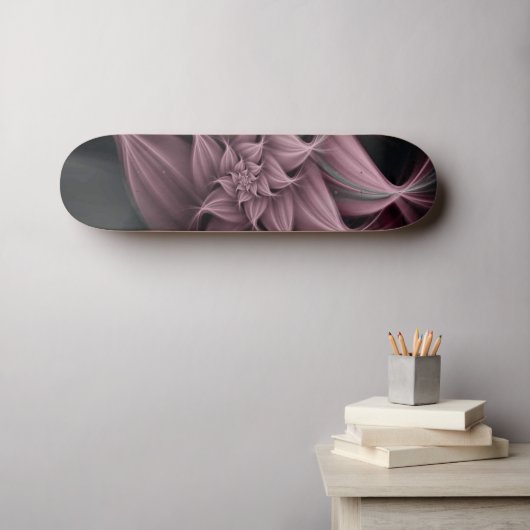 Skateboard Fleur Rose impressionnante Fractale (Art mural (Horz))