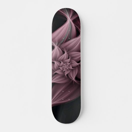 Skateboard Fleur Rose impressionnante Fractale (Devant)
