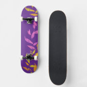 Skateboard Fleur rose jaune automne feuille (Recto)