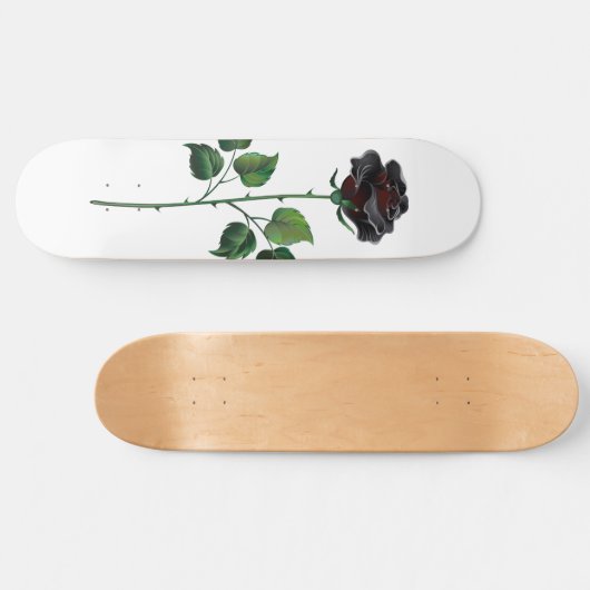 Skateboard Fleur rose noire (Horz)