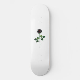 Skateboard Fleur rose noire