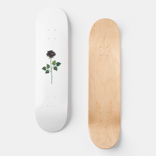 Skateboard Fleur rose noire (Recto)