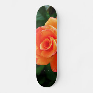 Skateboard Fleur rose orange