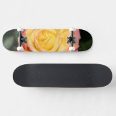 Skateboard Fleur rose rose jaune chaud (Horz)