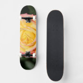 Skateboard Fleur rose rose jaune chaud (Recto)