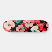 Skateboard Fleur rouge aquarelle (Horz)