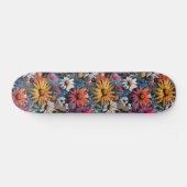 Skateboard Fleur sauvage coloré éclatant Imprimer (Horz)