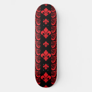 Skateboard Fleur Stripe 1 Rouge