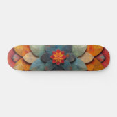 Skateboard Fleur texturée Mandala Art (Horz)