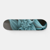 Skateboard Fleur Turquoise Magnifique Fractale (Horz)