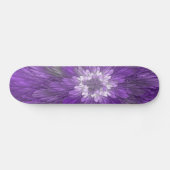 Skateboard Fleur Violette Psychedelique Art Fractal Abstrait (Horz)