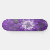 Skateboard Fleur Violette Psychedelique Art Fractal Abstrait (Horz)
