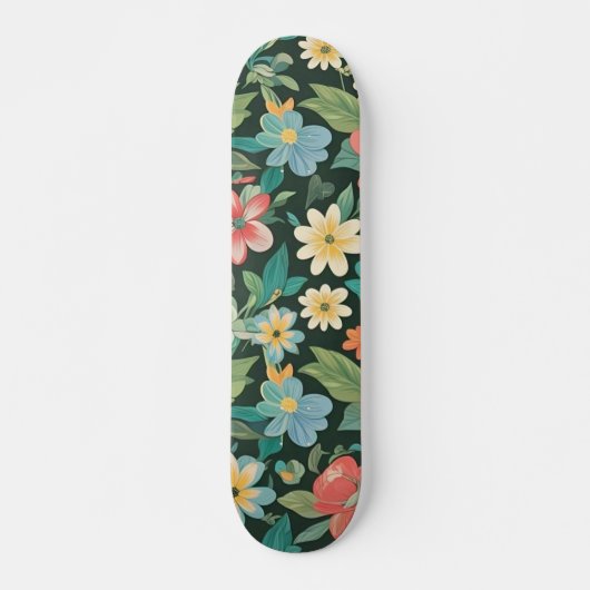 Skateboard Fleuris/ Printemps Colorés (Devant)