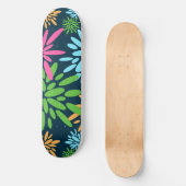Skateboard Fleurs Abstraites colorées Fleurs d'artifice Planc (Recto)
