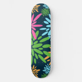 Skateboard Fleurs Abstraites colorées Fleurs d'artifice Planc (Recto)