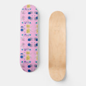 Skateboard Fleurs abstraites modernes chic sur rose (Recto)