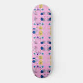 Skateboard Fleurs abstraites modernes chic sur rose (Recto)