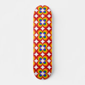 Skateboard Fleurs arc-en-ciel psychédéliques (Devant)
