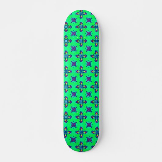 Skateboard Fleurs Artdeco dans le style rétro (Devant)