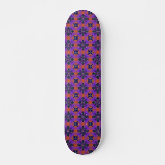 Skateboard Fleurs Artdeco dans le style rétro (Devant)