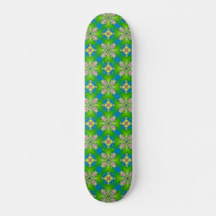 Skateboard Fleurs Artdeco dans le style rétro