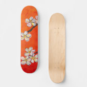 Skateboard Fleurs blanches sur arrière - plan de printemps ro (Recto)