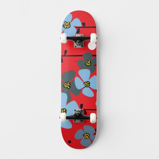Skateboard Fleurs bleues (Recto)