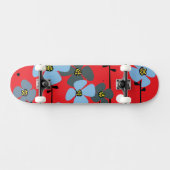 Skateboard Fleurs bleues (Horz)
