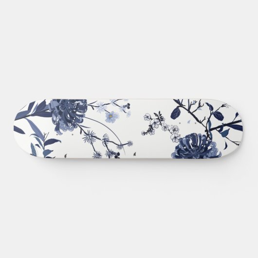 Skateboard Fleurs bleues (Horz)