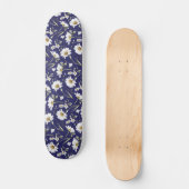 Skateboard Fleurs d'aquarelle blanche (Recto)
