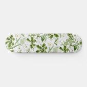 Skateboard Fleurs d'aquarelle blanche 2 (Horz)